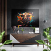 Bull Brushed Aluminum Dibond Wall Art.